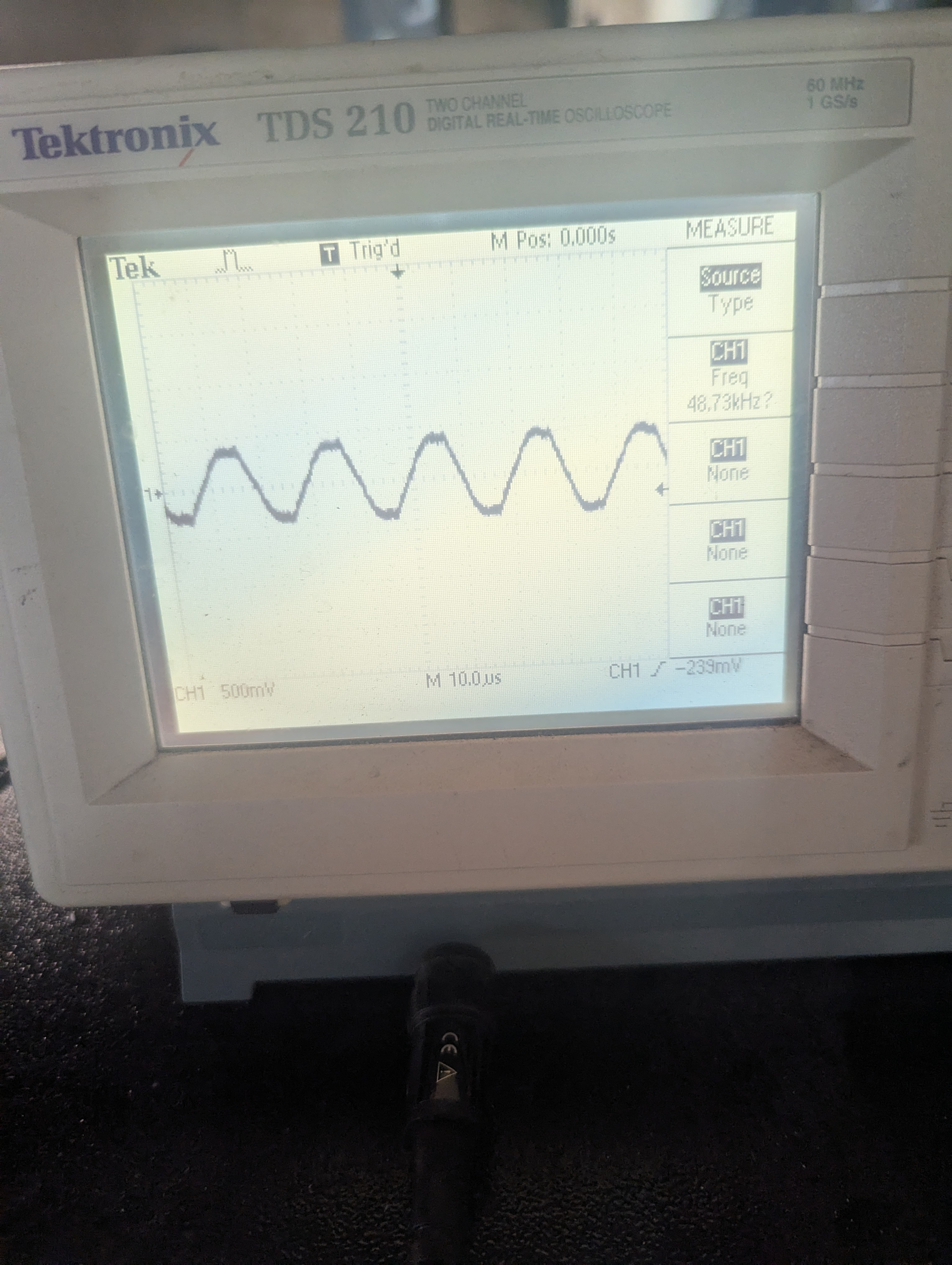More noise on the oscilloscope