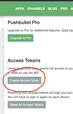 Pushbullet dashboard